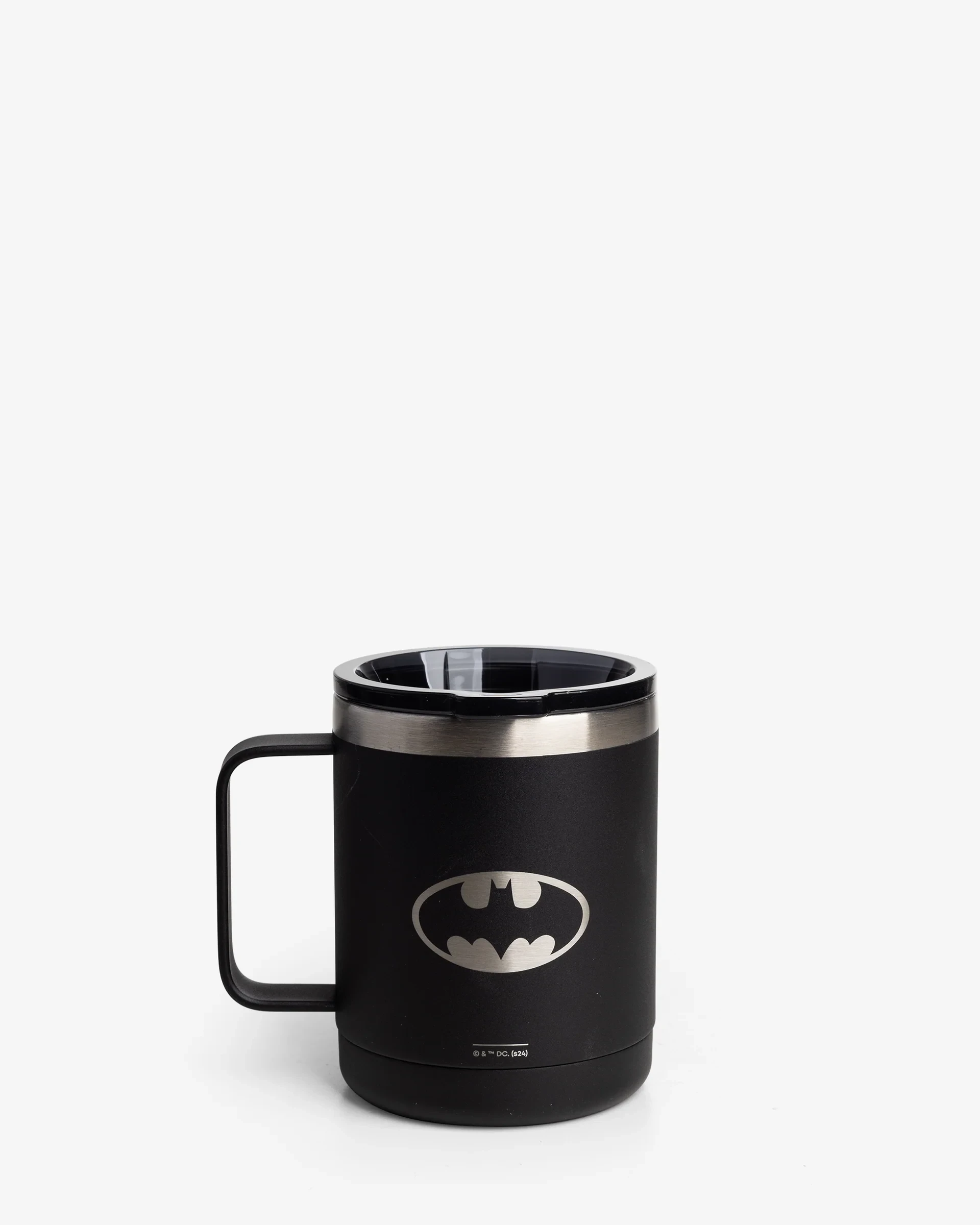 SmartShake Bohtal Insulated Coffee Mug DC Comics Batman 350ml, black stainless steel mug with Batman logo, double-wall vacuum insulation and handle.