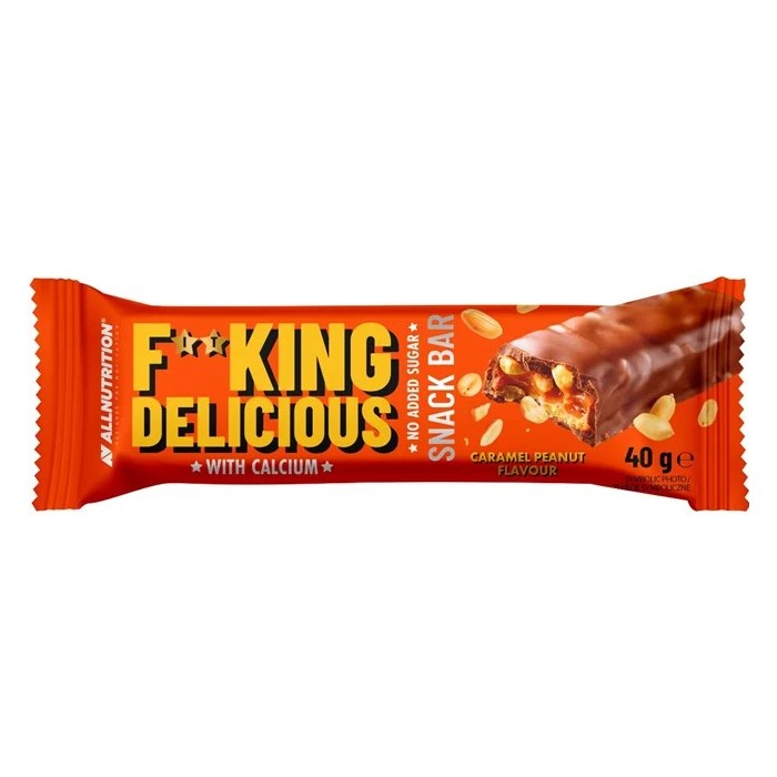 Allnutrition Fitking Delicious Snack Bar 40g x12, box of 12 milk chocolate-coated bars with multi-grain crisps and peanuts