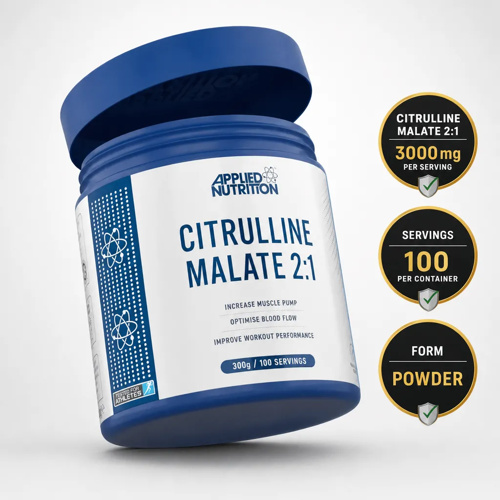 Applied Nutrition Citrulline Malate 300g unflavoured powder supplement with 2:1 ratio and 100 servings