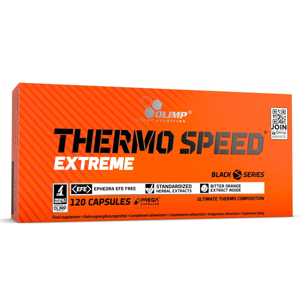 Olimp Thermo Speed Extreme 120 Caps bottle, black and orange label, by Olimp Nutrition