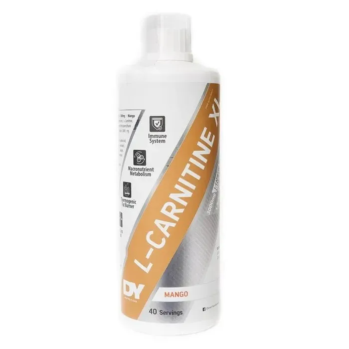 DY Nutrition L-Carnitine XL mango liquid carnitine supplement with 40 servings