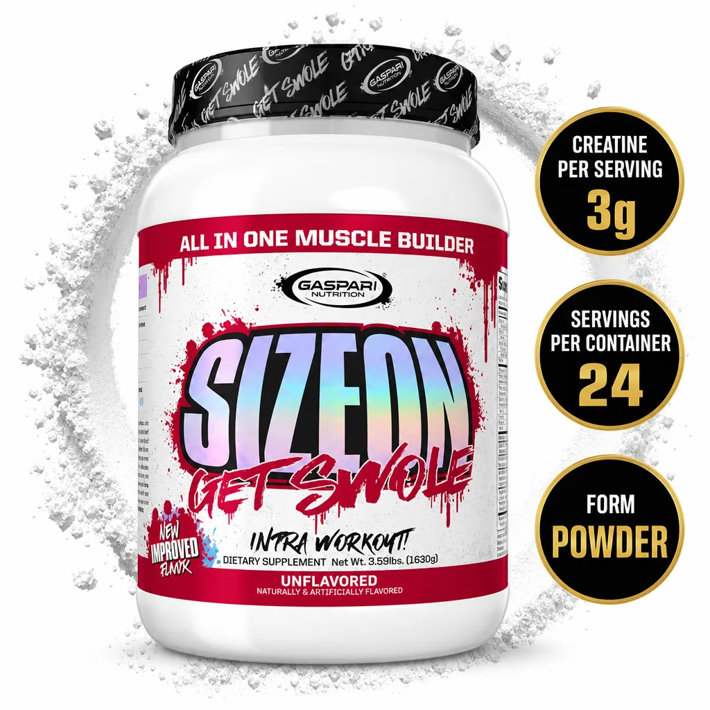 Gaspari Nutrition SizeOn Maximum Performance intra-workout powder, unflavoured, 24 servings in a 1.63 kg container