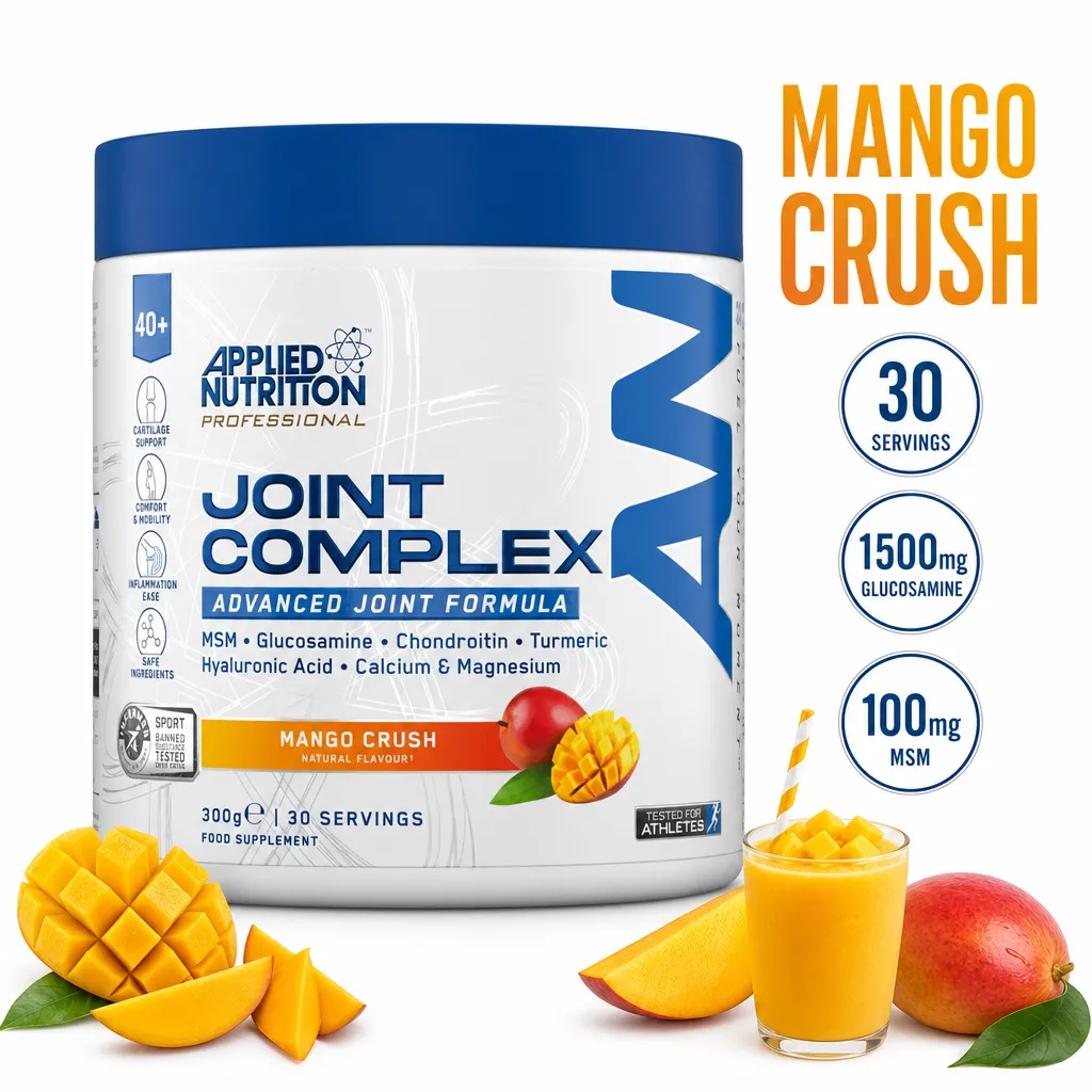 Applied Nutrition Joint Complex powder supplement, Mango Crush flavour, 300g tub with 30 servings and advanced joint formula