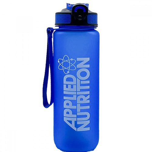 Applied Nutrition Lifestyle Water Bottle 1000ml in blue, a reusable sports water bottle with a secure lid and carrying strap, suitable for hydration during workouts or daily use.