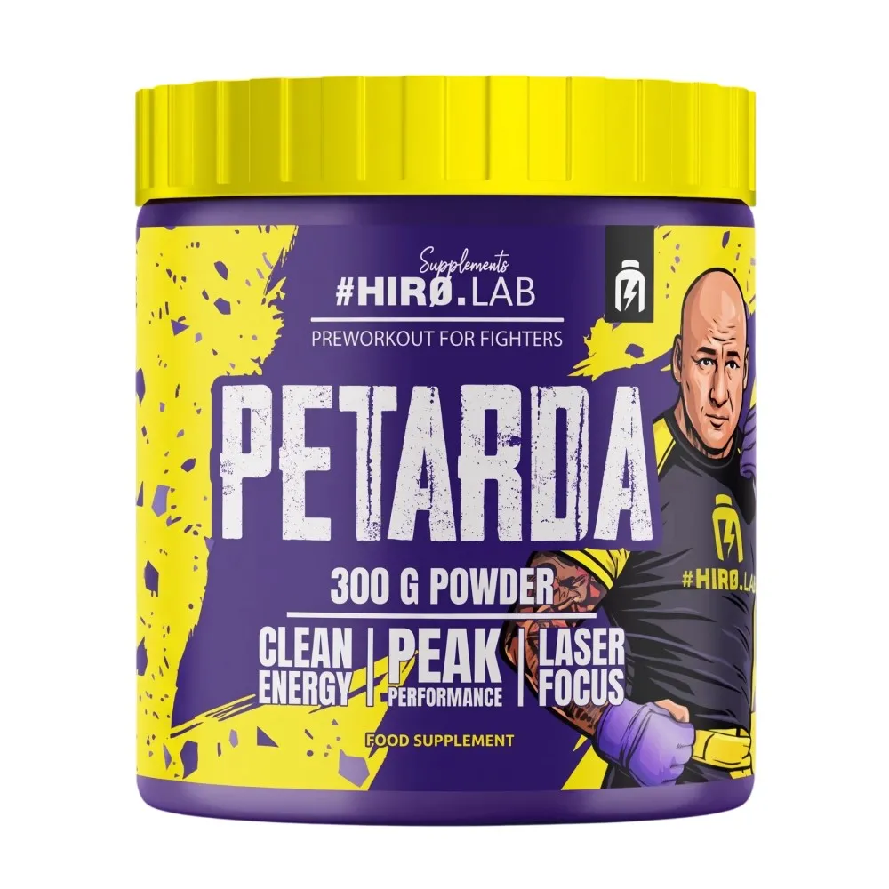 HIRO.LAB Petarda 300g powder pre-workout supplement for fighters with clean energy, peak performance and laser focus