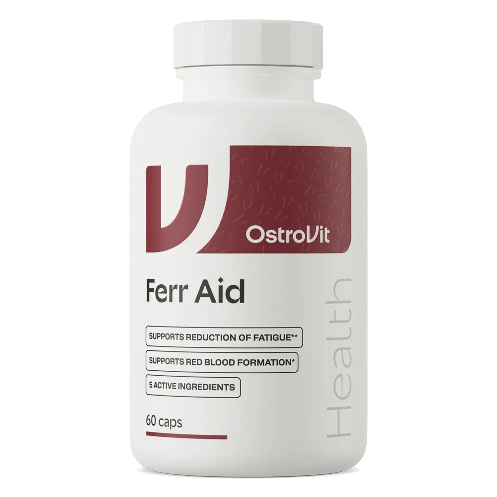 OstroVit Ferr Aid 60-capsule iron and health supplement for red blood formation and fatigue reduction