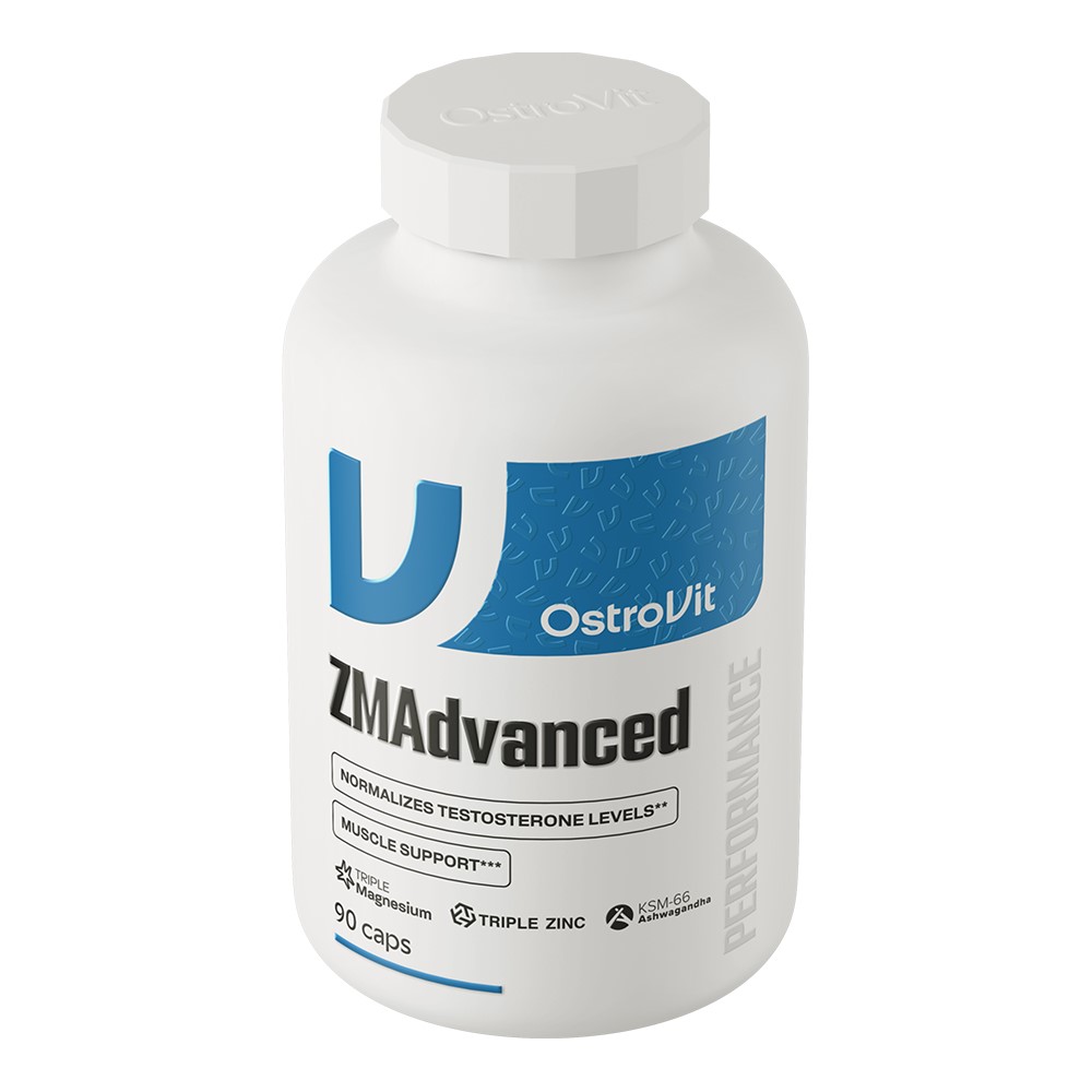 Close-up of OstroVit ZMAdvanced capsules, clear vegetarian capsules filled with white and off-white powder