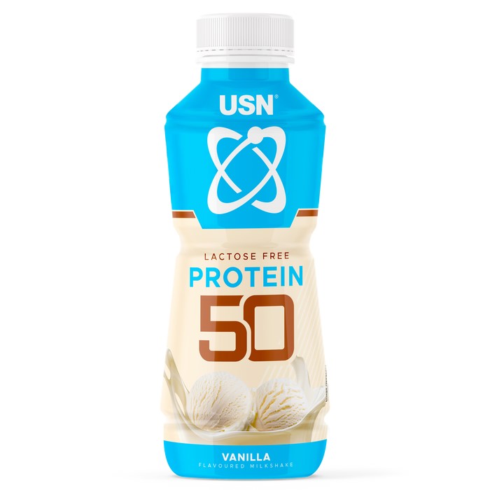 USN Trust Protein Fuel 500ml x4 multipack, showing four ready-to-drink protein shake bottles in assorted flavors