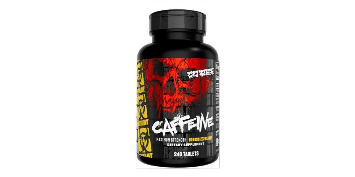 Mutant Caffeine 200 Tabs dietary supplement in tablet form, with 200mg caffeine per tablet and 240 tablets in a black container