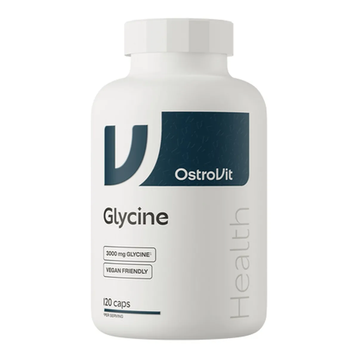 OstroVit Glycine 120 caps vegan-friendly glycine supplement in a white bottle