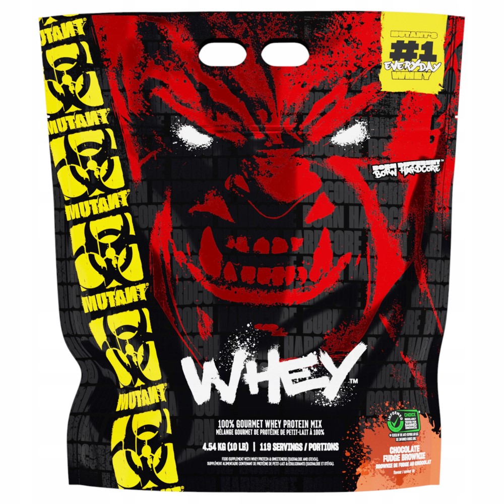 Mutant Whey 4540g large black and red tub with bold Mutant logo and product details on the label