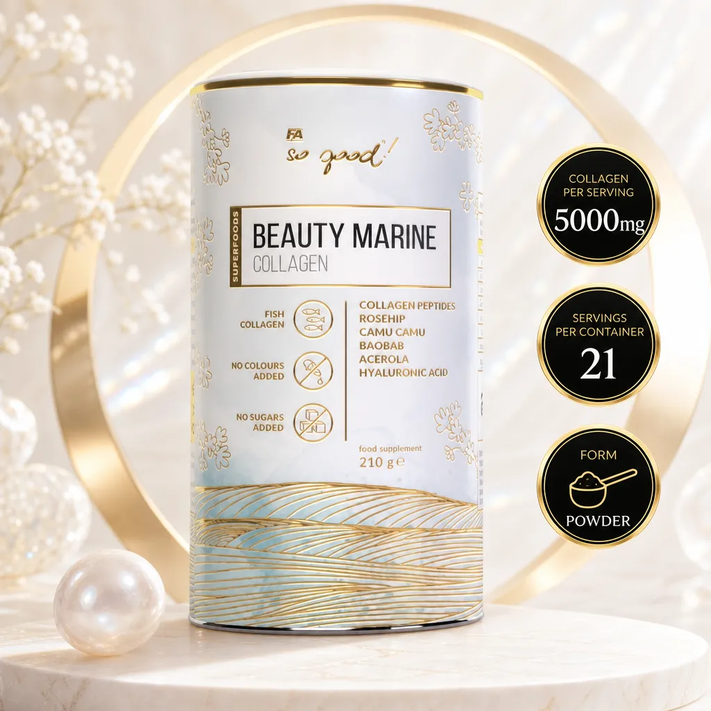 FA So Good! Beauty Marine Collagen powder supplement, 210g, with 5000mg fish collagen per serving and hyaluronic acid
