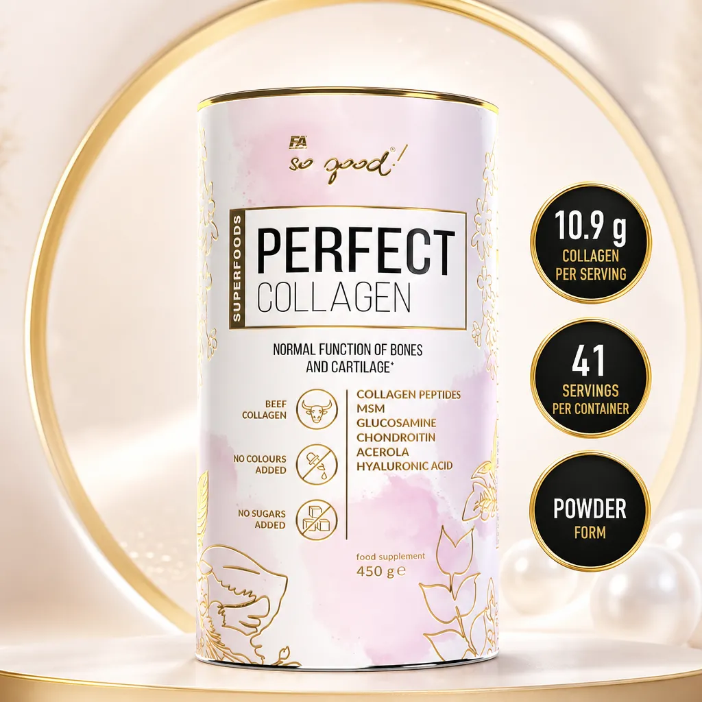 FA So Good! Perfect Collagen 450g collagen supplement powder with beef collagen, MSM, glucosamine and hyaluronic acid