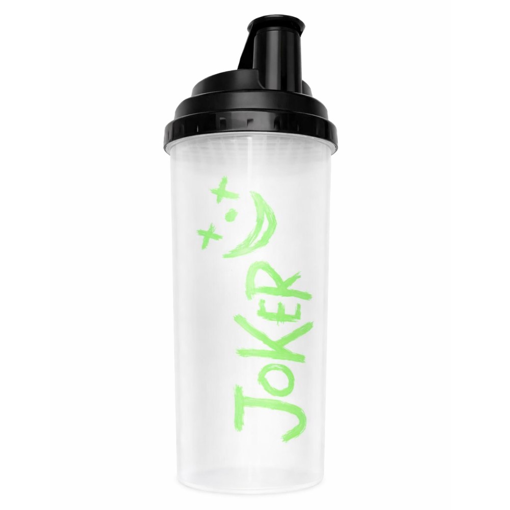 Joker Shaker 700ml by Joker Nutrition, clear BPA-free Tritan plastic bottle with ergonomic grip and leak-proof lid