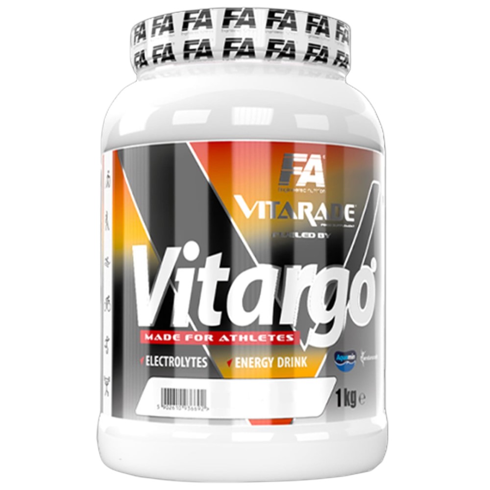 FA Nutrition Vitarade 1000g carbohydrate powder in a large branded container, suitable for athletes