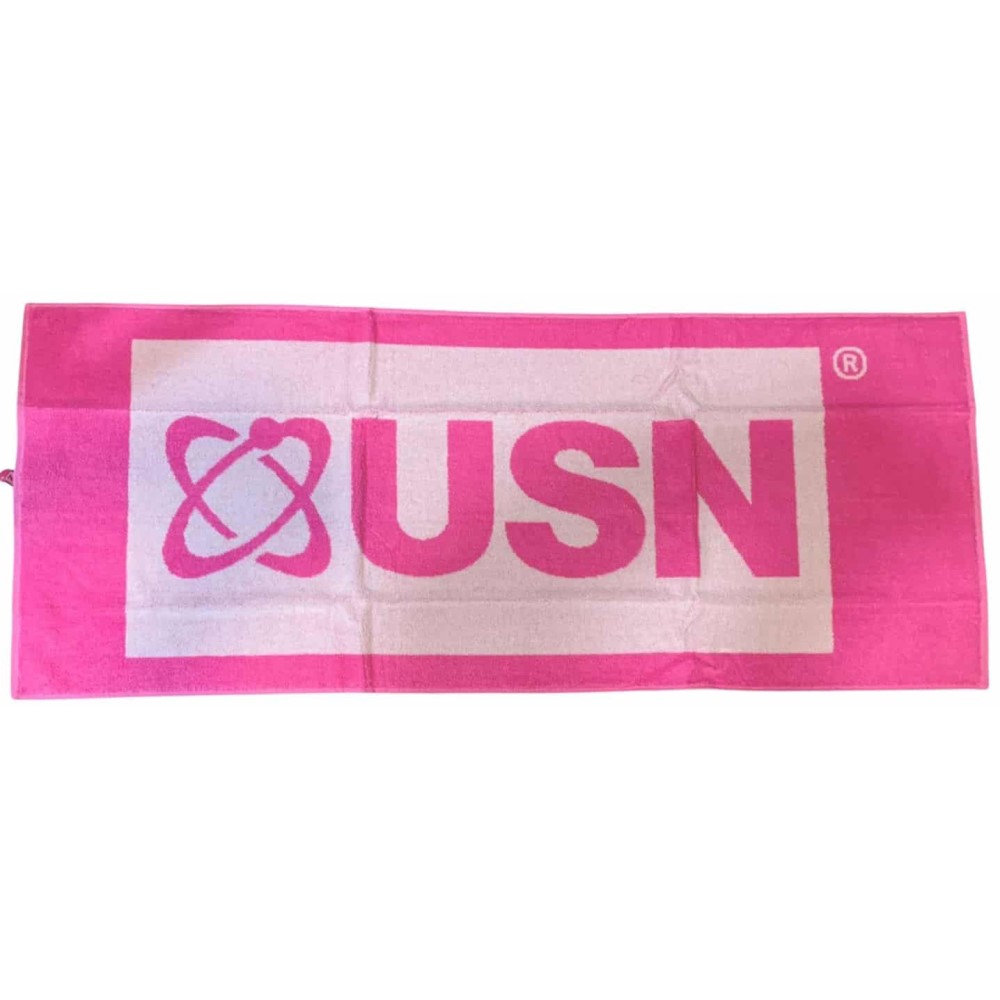 towel, pink, brand logo, USN, gym towel