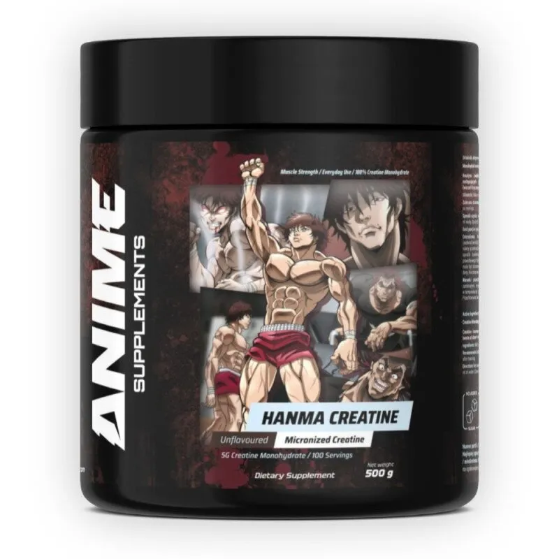 Anime Supplements Hanma Creatine unflavoured micronized creatine monohydrate dietary supplement, 500 g tub