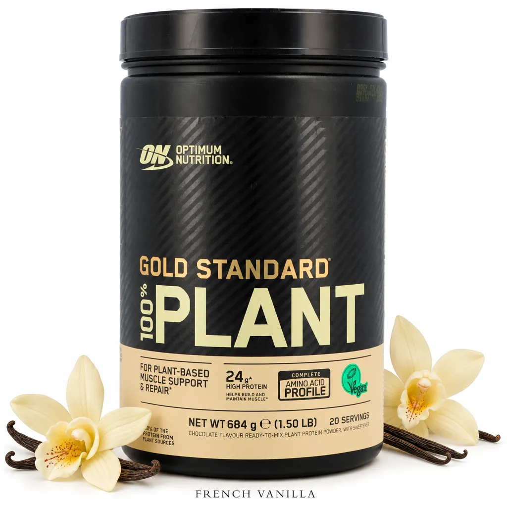 Optimum Nutrition Gold Standard 100% Plant 684g French Vanilla is a vegan protein powder with 24g plant-based protein per serving, featuring a complete amino acid profile.