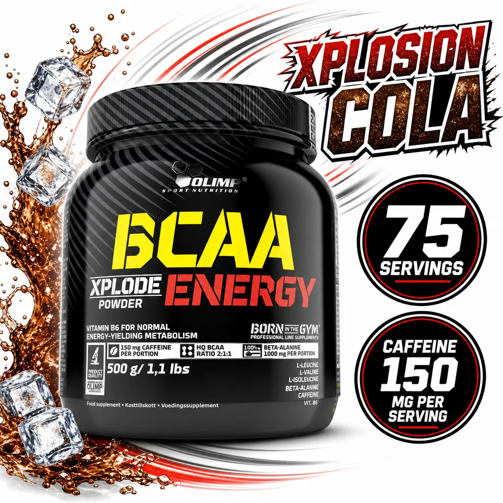 Olimp BCAA Xplode Energy 500g cola-flavoured BCAA powder with caffeine, beta-alanine and vitamin B6