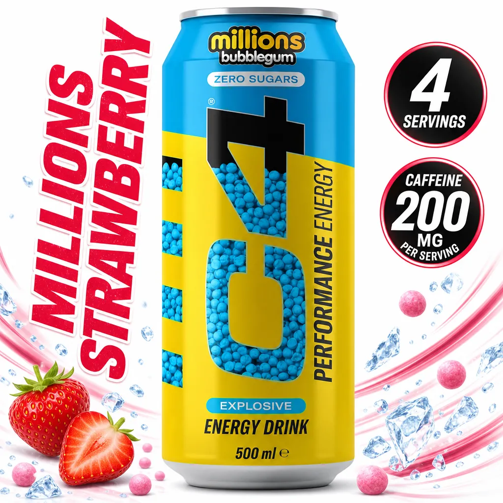 Cellucor C4 Energy strawberry energy drink in a 500ml can, zero sugar with 200mg caffeine per serving
