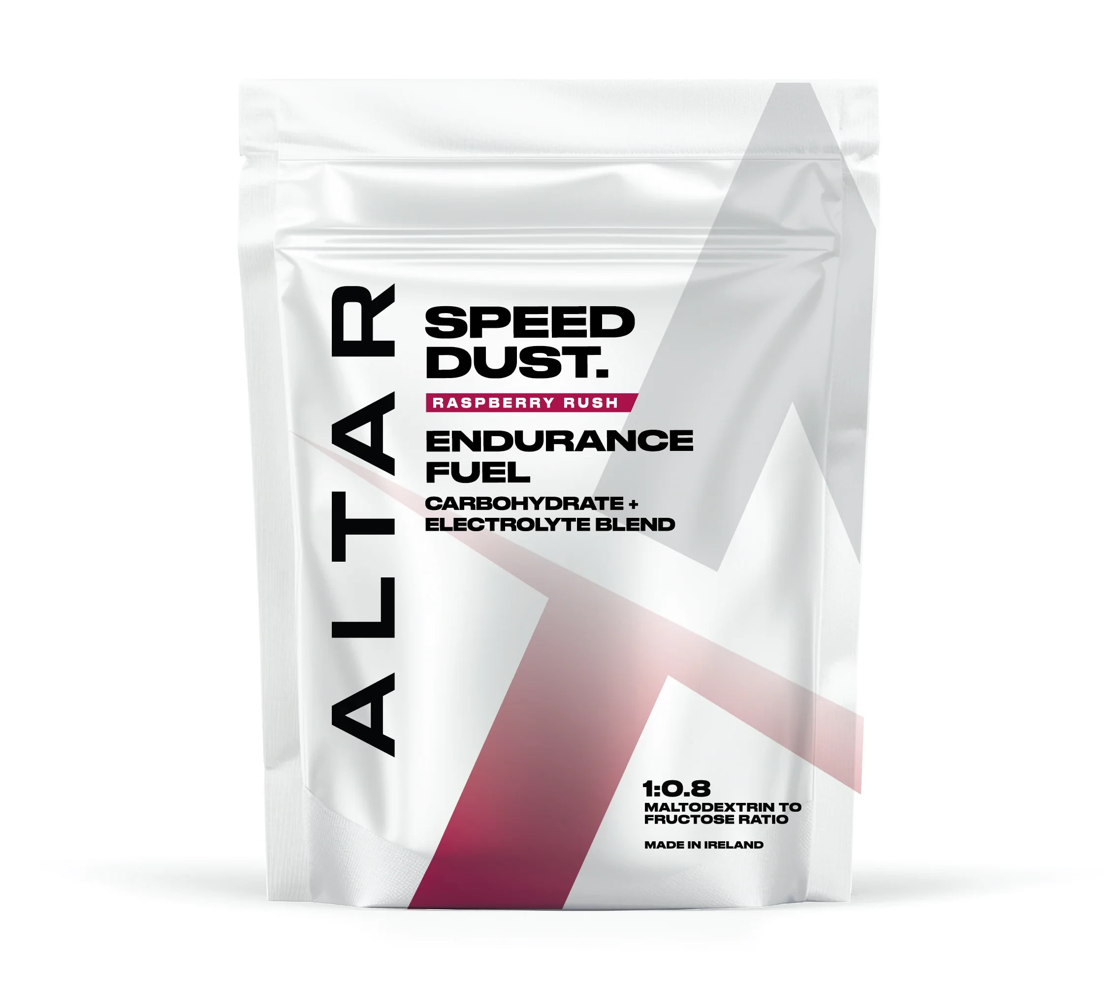 Altar Speed Dust 1000g Raspberry Rush endurance fuel, a dual-source carbohydrate and electrolyte blend for athletes, vegan and gluten-free.