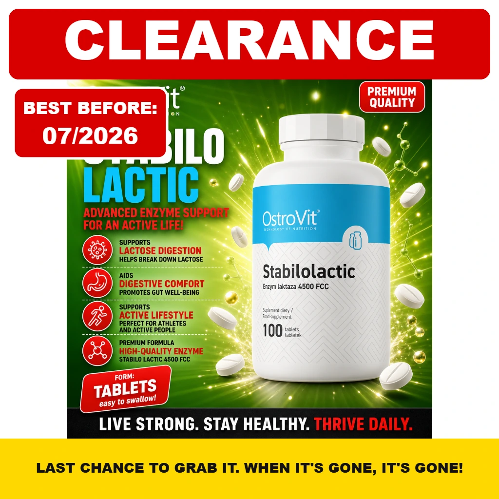 OstroVit Stabilolactic 100-tablet lactase enzyme food supplement for lactose digestion and digestive comfort