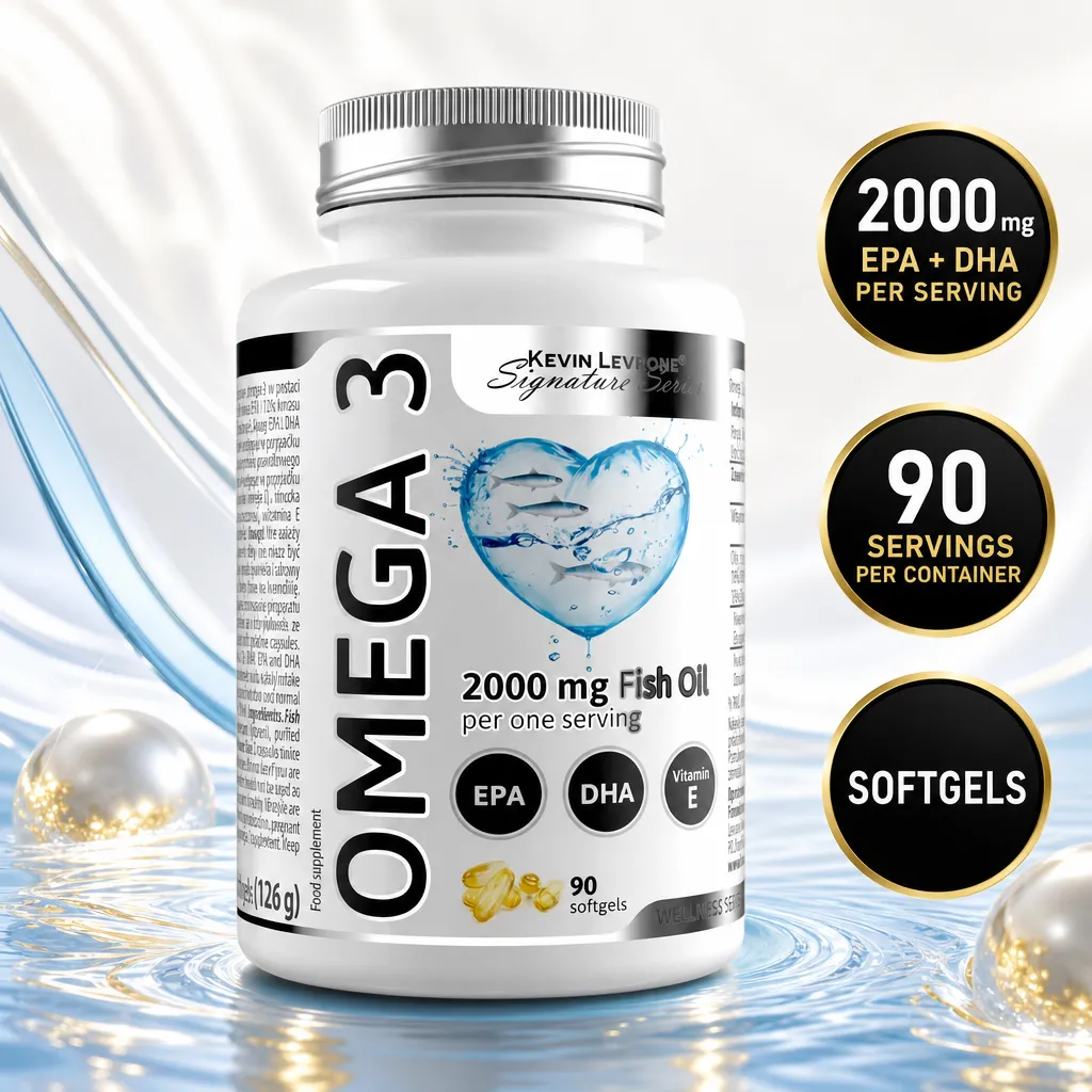 Kevin Levrone Wellness Series Omega 3 90 Caps fish oil softgel supplement with EPA, DHA and vitamin E