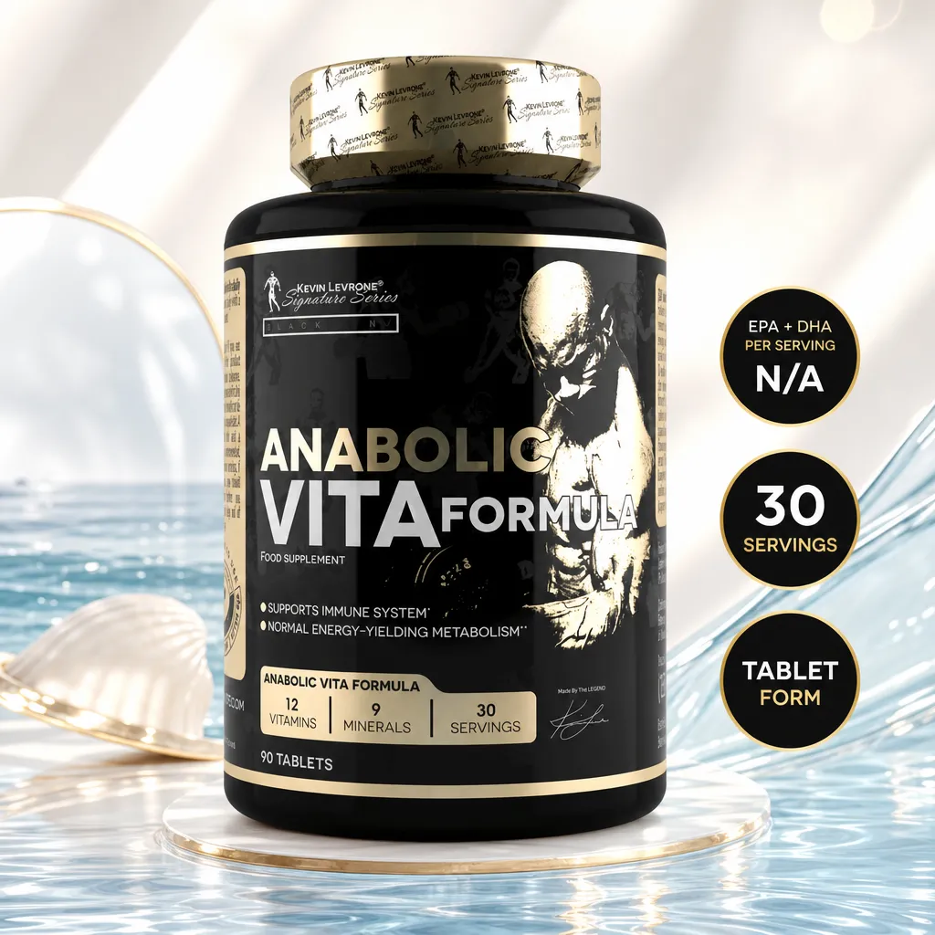 Kevin Levrone Anabolic Vita Formula is a multivitamin and mineral tablet supplement with 90 tablets and 30 servings.