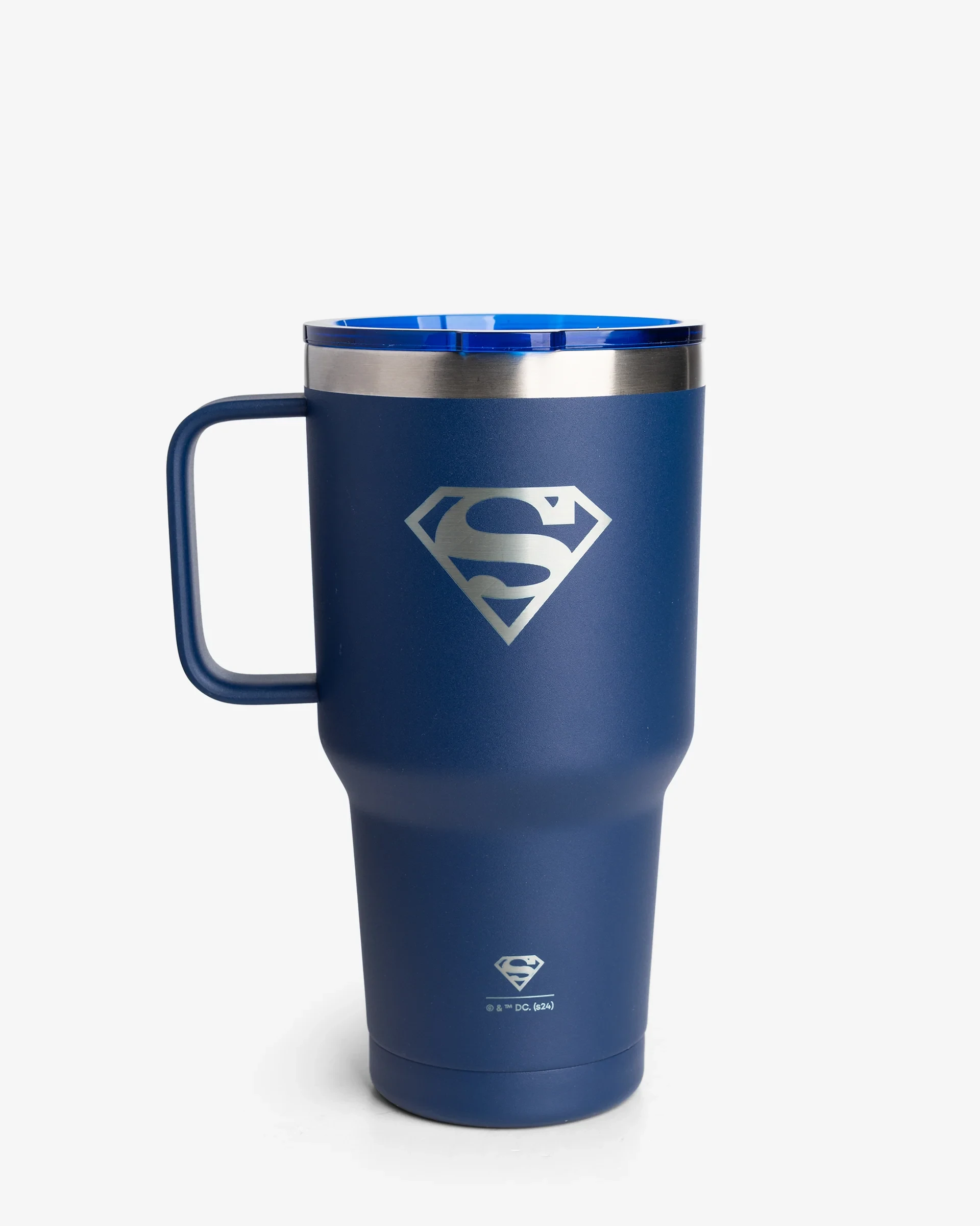 SmartShake Bohtal Insulated Nomad Tumbler DC Comics Superman 900ml, blue stainless steel tumbler with handle and Superman logo, double-wall vacuum insulation.