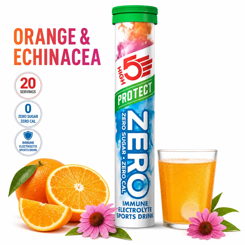 High5 Sports Nutrition Protect Zero effervescent tablets, Orange & Echinacea flavour, 20 servings, zero sugar and zero calories