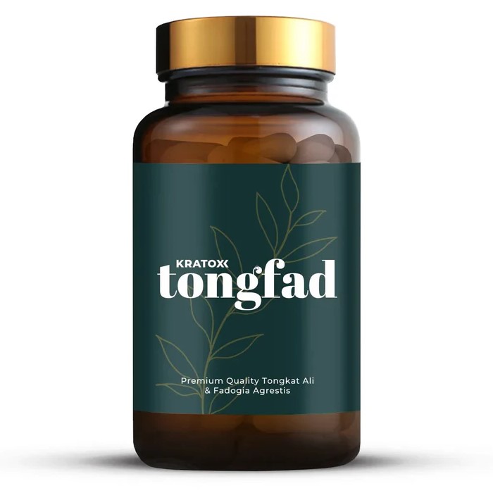Kratox TongFad Tongkat Ali & Fadogia Agrestis 120 Caps bottle, white label with green and black accents, 120 vegetarian capsules