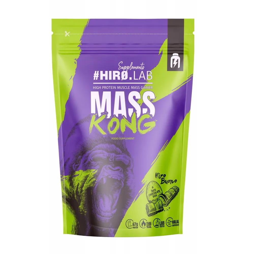 HIRO.LAB Mass Kong high-protein muscle mass gainer in Hiro Buono chocolate egg flavour