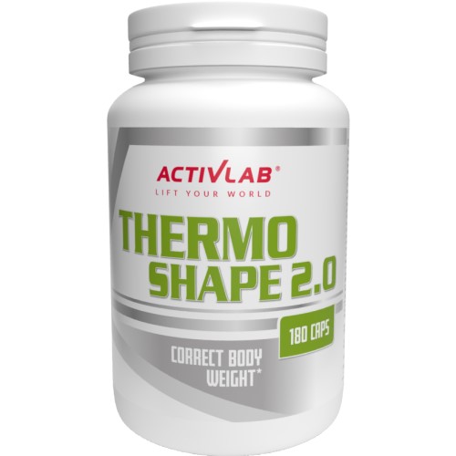 ActivLab Thermo Shape 2.0 180 Caps weight management supplement in a white bottle with green and grey label.