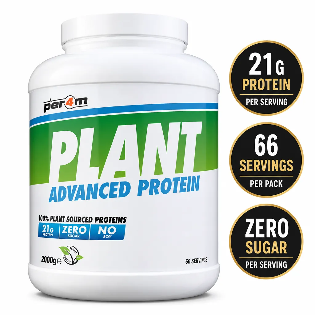 Per4m Plant Protein 2000g vegan plant-based protein powder with 21g protein per serving, zero sugar and 66 servings