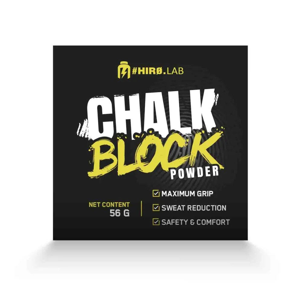 HIRO.LAB Chalk Block Powder 56 g grip chalk for reducing sweat during climbing, weightlifting, and training