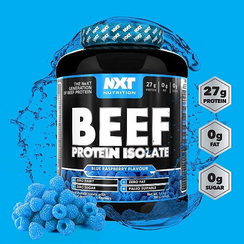 NXT Nutrition Beef Protein Isolate 1800g blue raspberry flavour product image