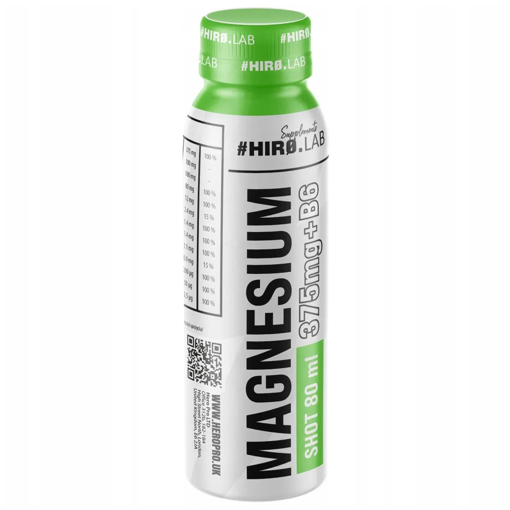 HIRO.LAB Magnesium Shot 80 ml liquid magnesium supplement with 375 mg magnesium and vitamin B6