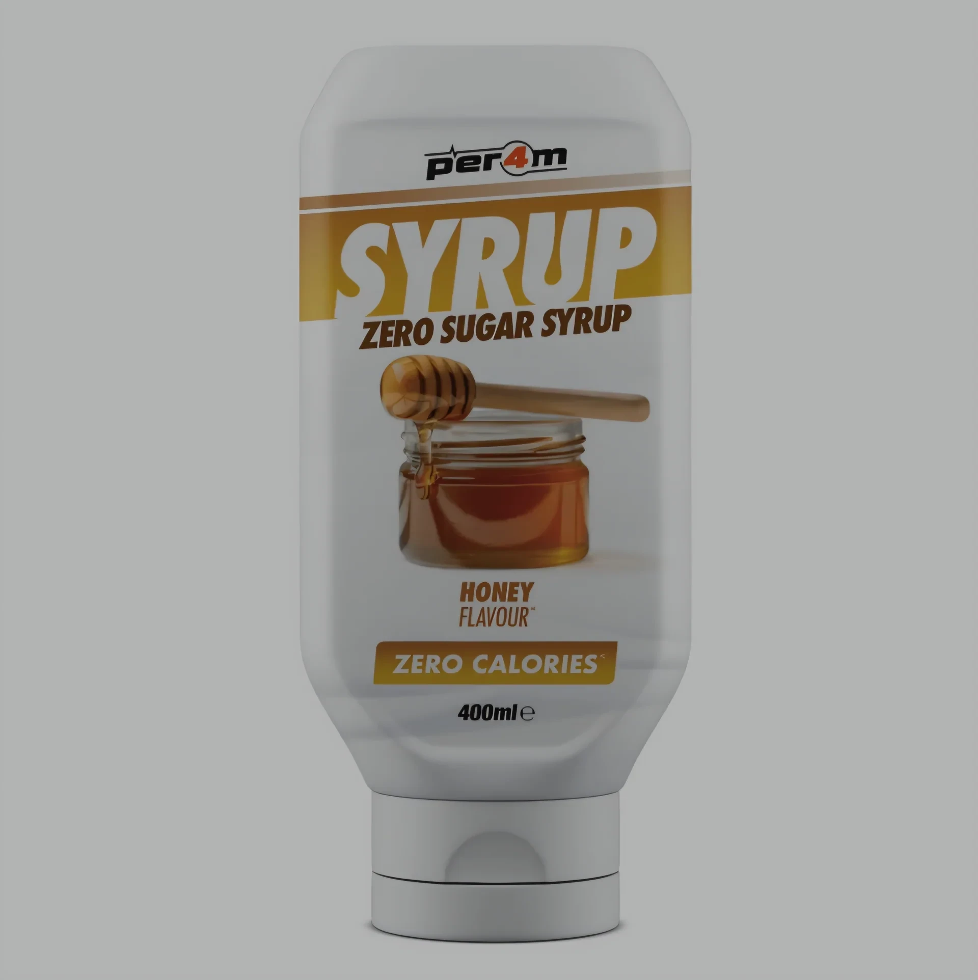 Per4m Zero Syrup 400ml Honey is a zero sugar, zero calorie syrup with honey flavour, ideal for calorie-conscious diets and vegan-friendly use.