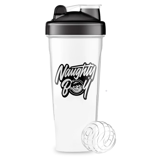 Naughty Boy Shaker 700ml, clear Eastman Tritan plastic bottle with ergonomic design and secure leak-proof lid