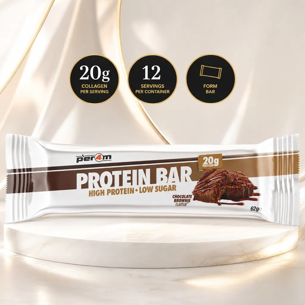 Per4m Protein Bar, 62g chocolate brownie flavour bar with 20g protein and low sugar