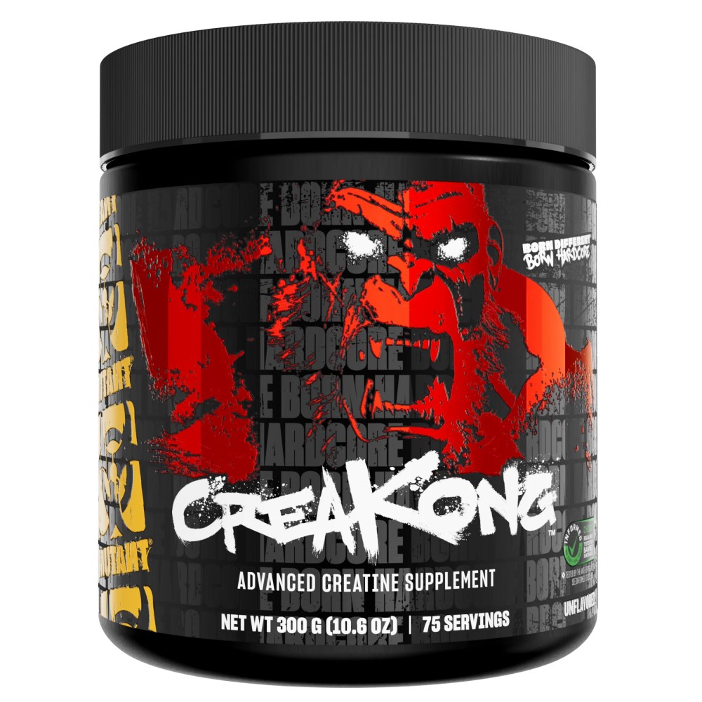 Mutant Creakong 300g Unflavoured creatine supplement in a black and red container with bold Mutant branding.