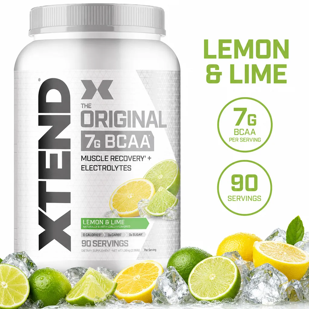 Cellucor Xtend The Original BCAA lemon and lime powder supplement, 90 servings with 7g BCAA per serving