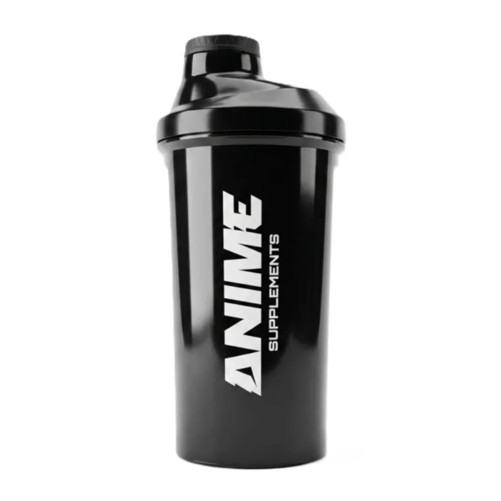 Anime Supplements shaker bottle, black sports drink mixer for protein and workout supplements