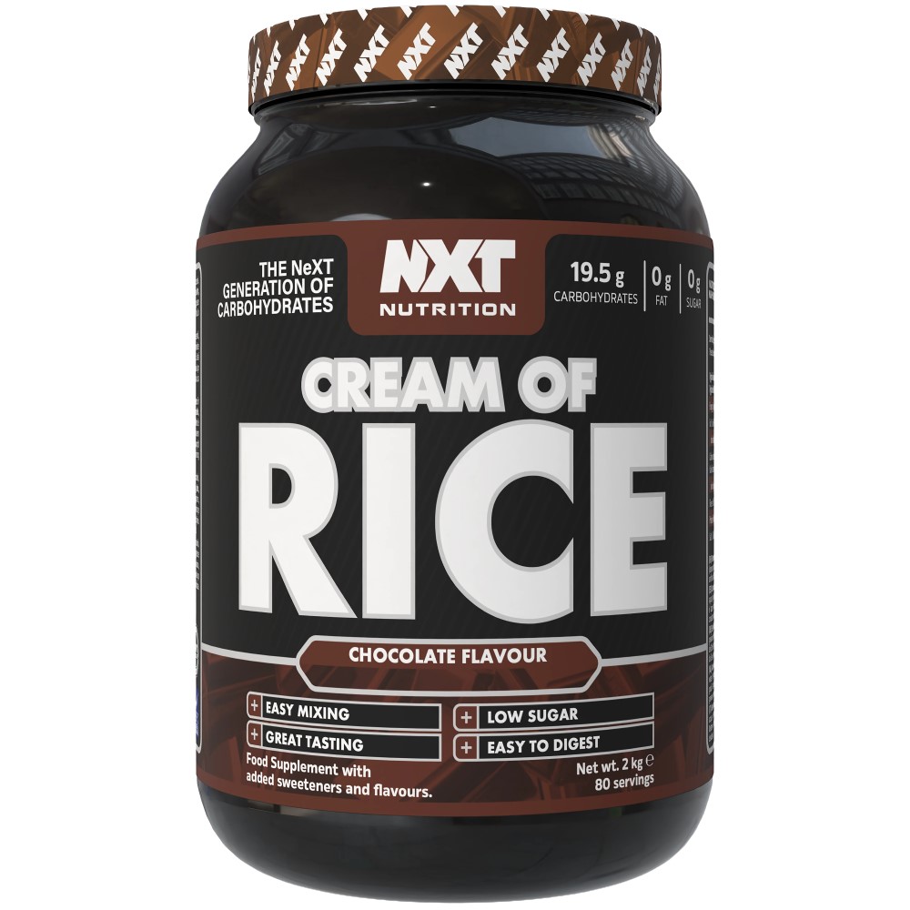 NXT Nutrition Cream Of Rice 2000g large tub with branded label, suitable for athletes and fitness nutrition