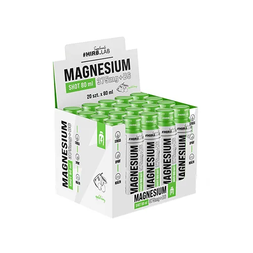 Hiro Lab Magnesium + B6 Shot 80ml apple-cherry magnesium supplement in a 20-shot multipack