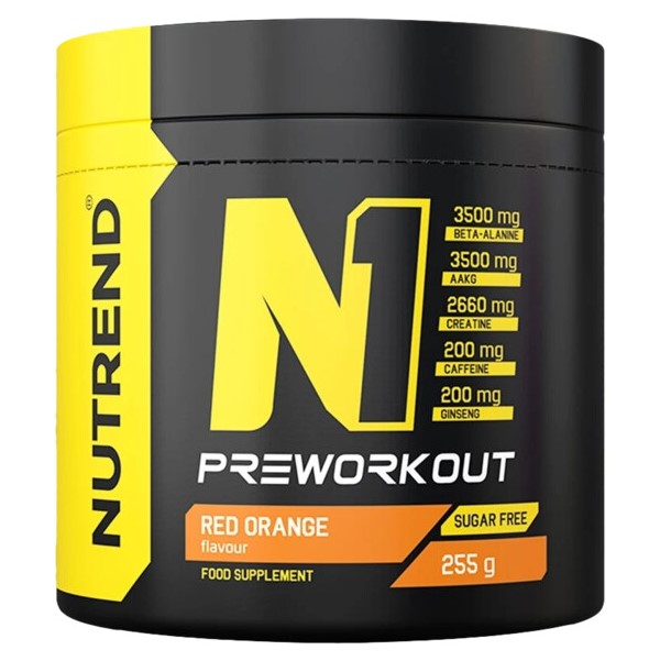 Nutrend N1 Pre Workout 255g container, branded label, typically in a bold design for sports supplements